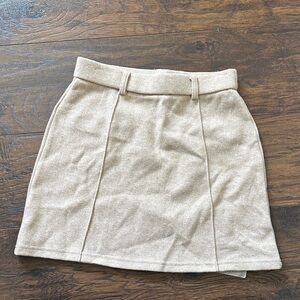 OGL Beige A-Line Mini Skirt